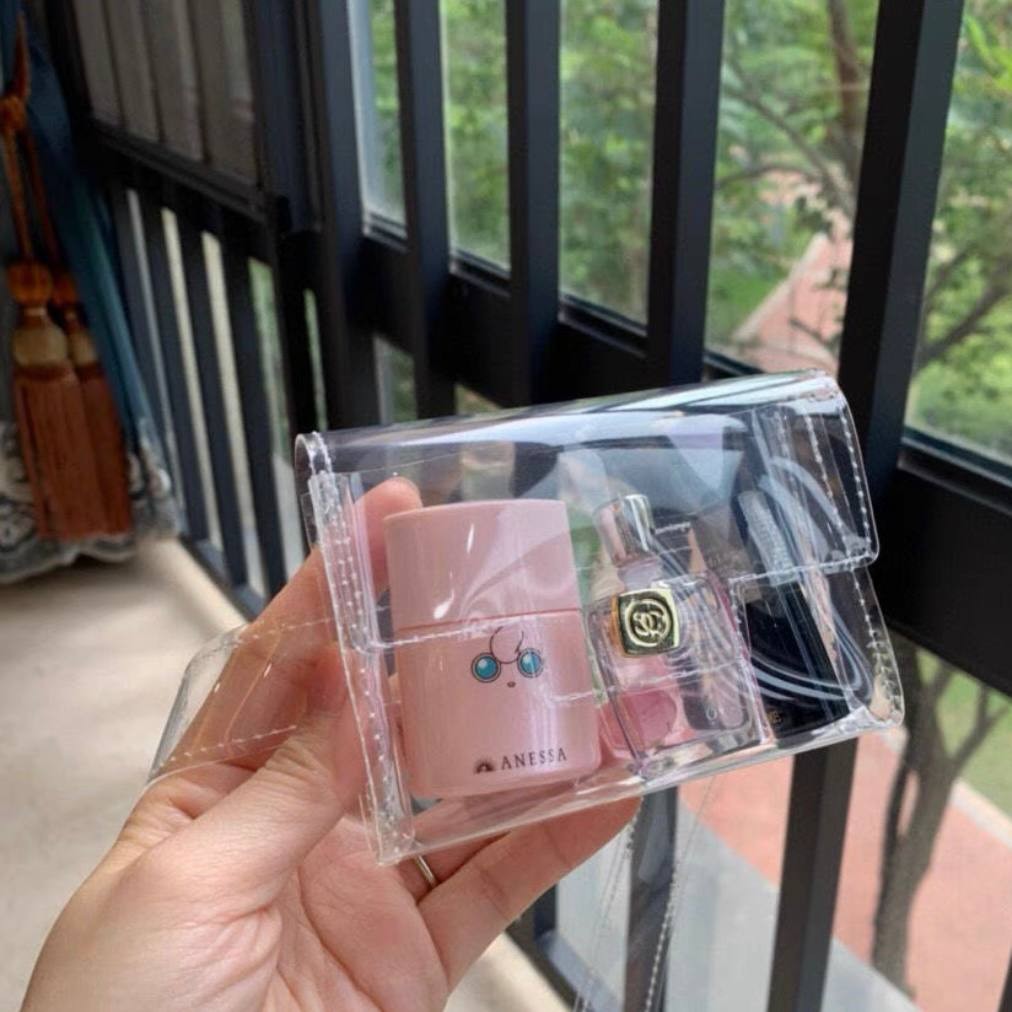 Clear Jelly Mini Waist Bag Transparent Cosmetic Pouch With Box