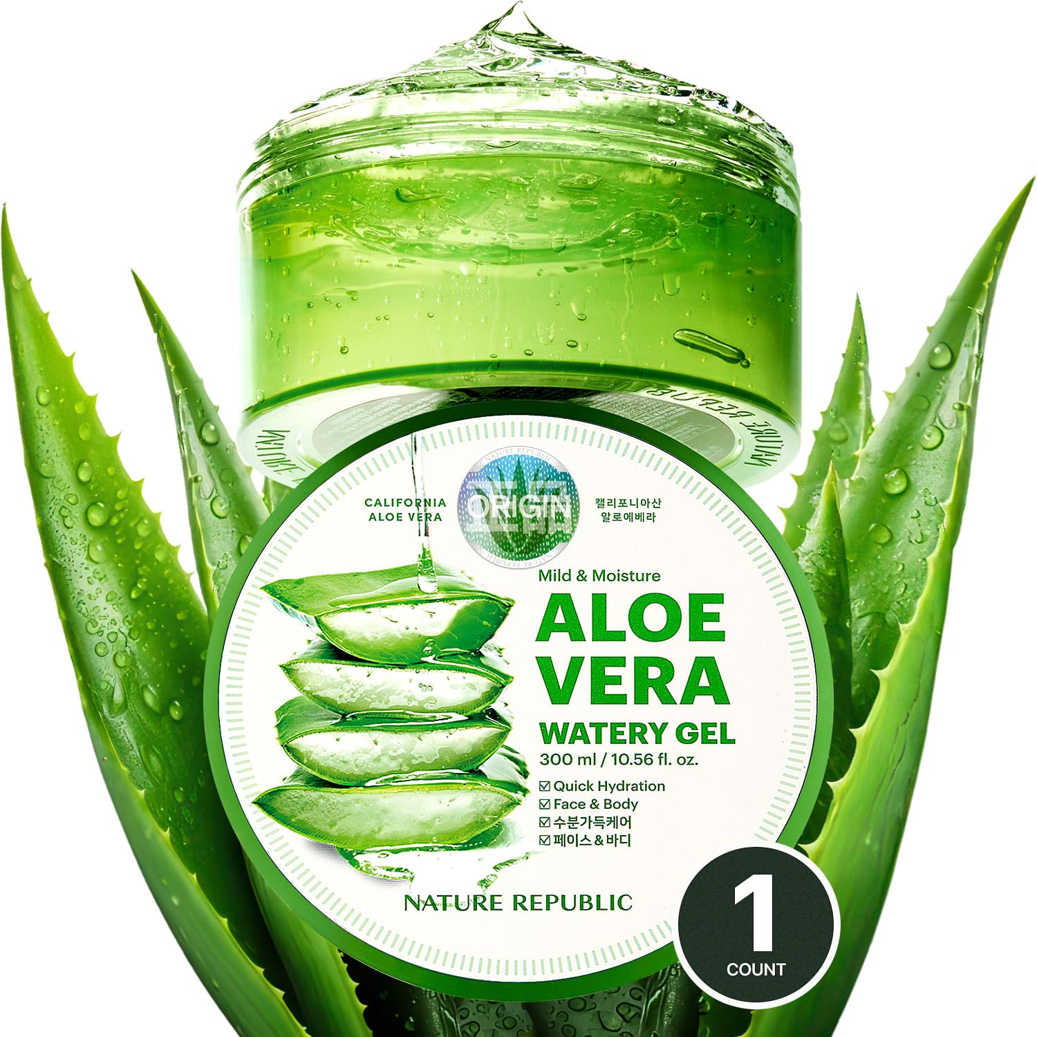 Mild & Moisture Aloe Vera Watery Gel (1 PCS) | Hydrating & Moisturizing, Fast-Ab
