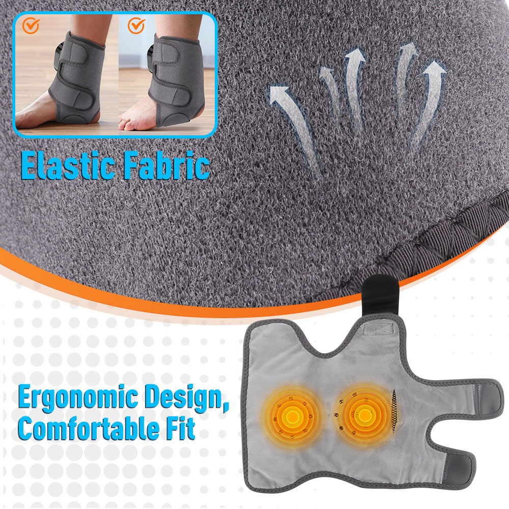 3000mAh Electric Foot Ankle Massager Brace Pain Relief Heating Vibration Therapy