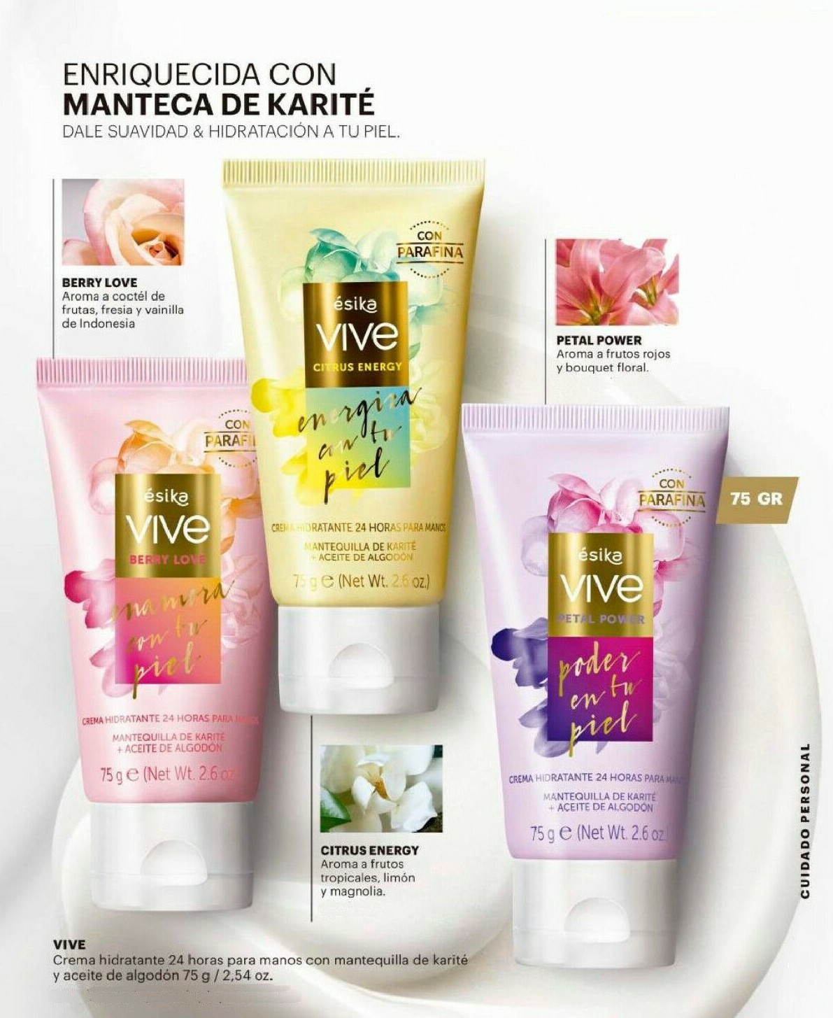 Hand Cream VIVE by Esika CITRUS ENERGY Shea Butter Cottonseed Oil Vitamin E 2-Pk