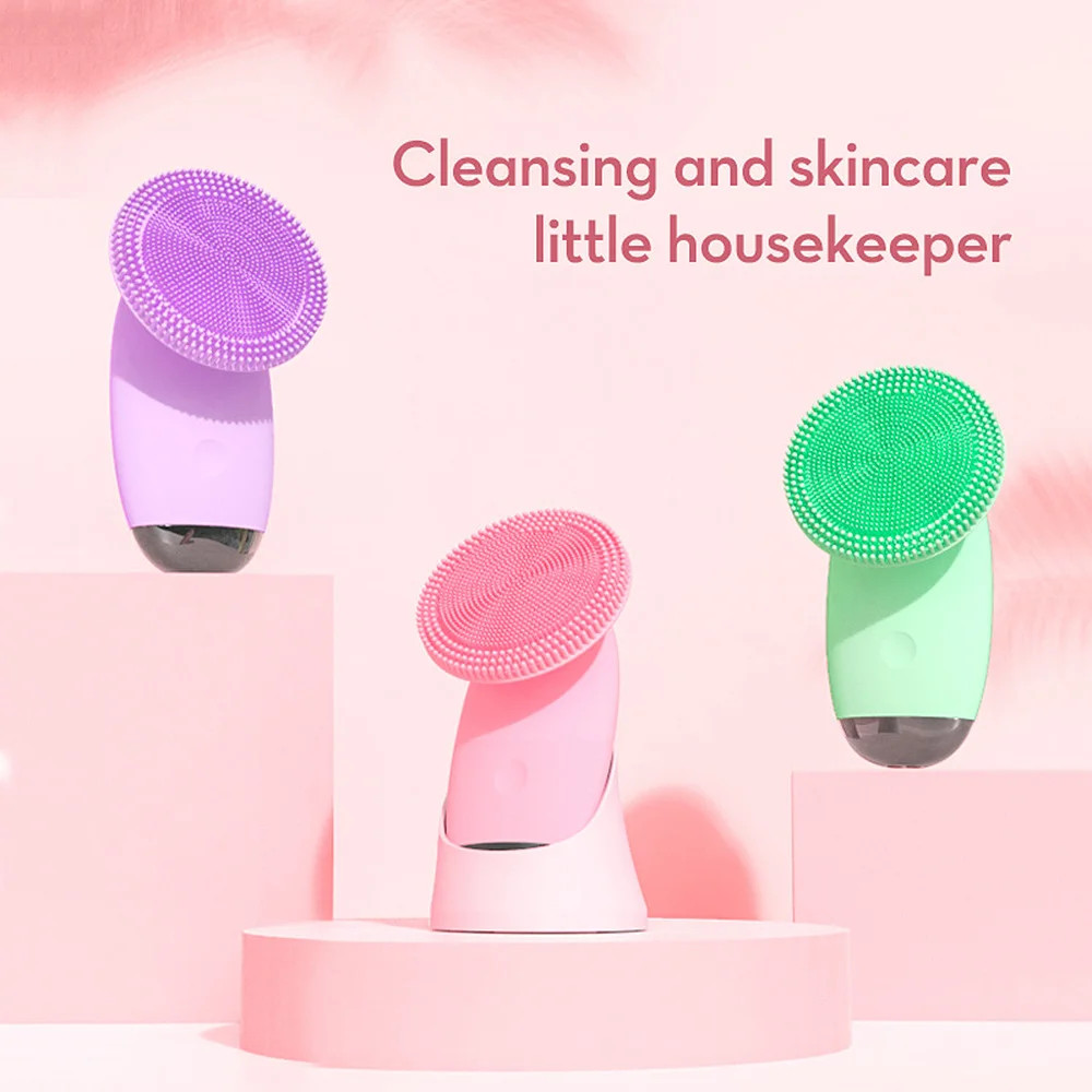 Waterproof Electric Facial Cleansing Brush Silicone Rechargeable Introducer Beau