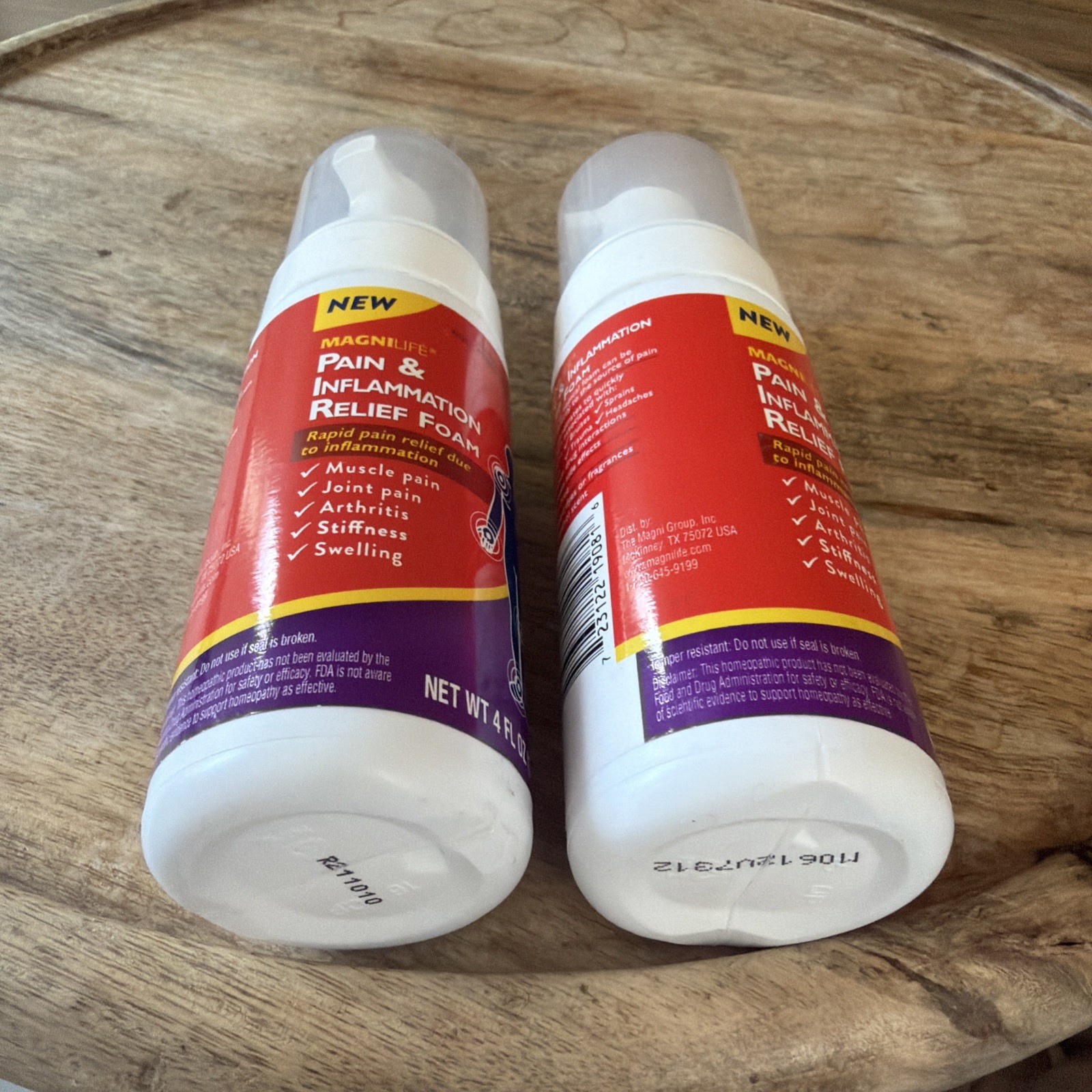 (2) MAGNILIFE Pain & Inflammation Relief Foam Rapid Pain Relief 4 fl oz