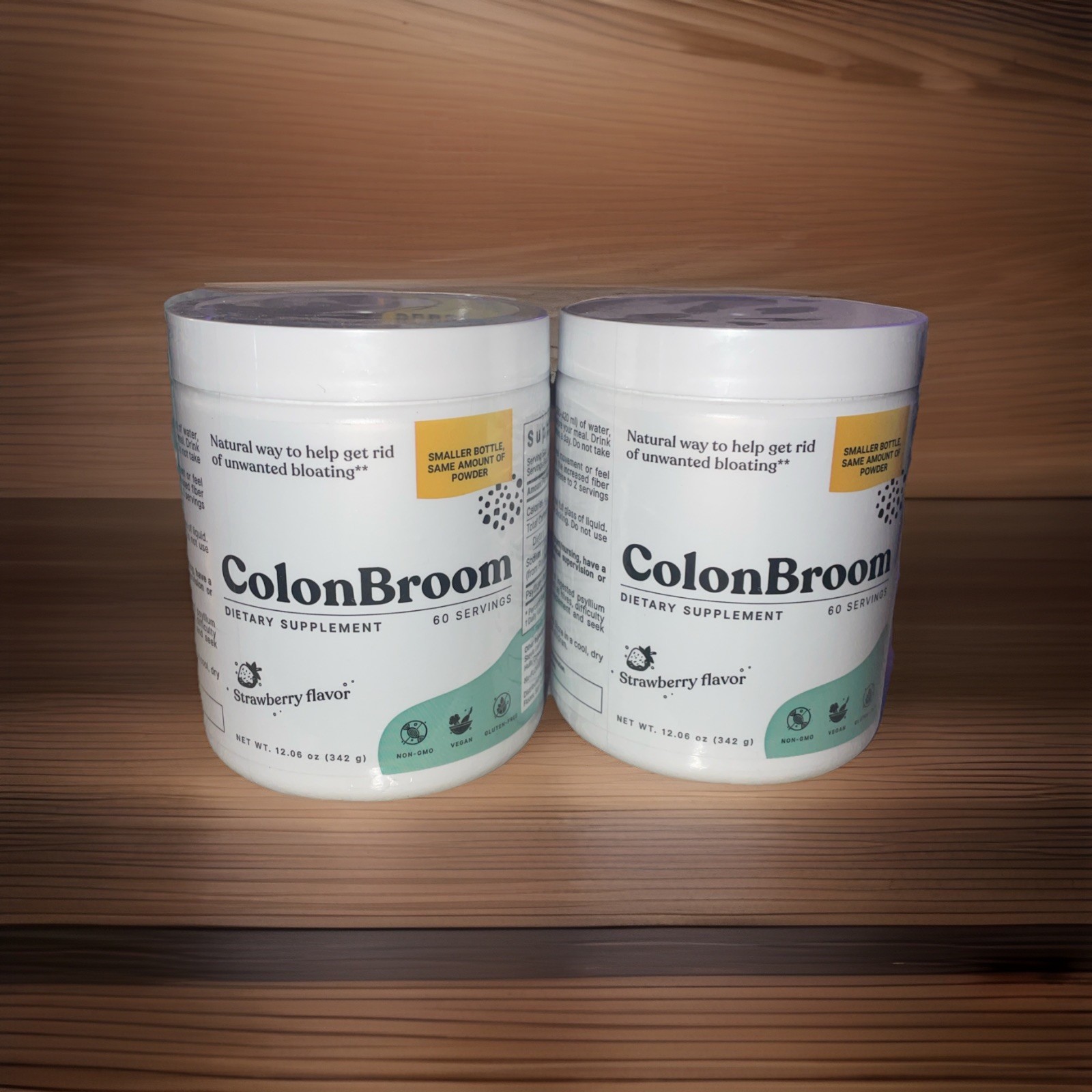 ColonBroom Dietary Supplement Strawberry Flavor, 60 Servings, 2 Containers