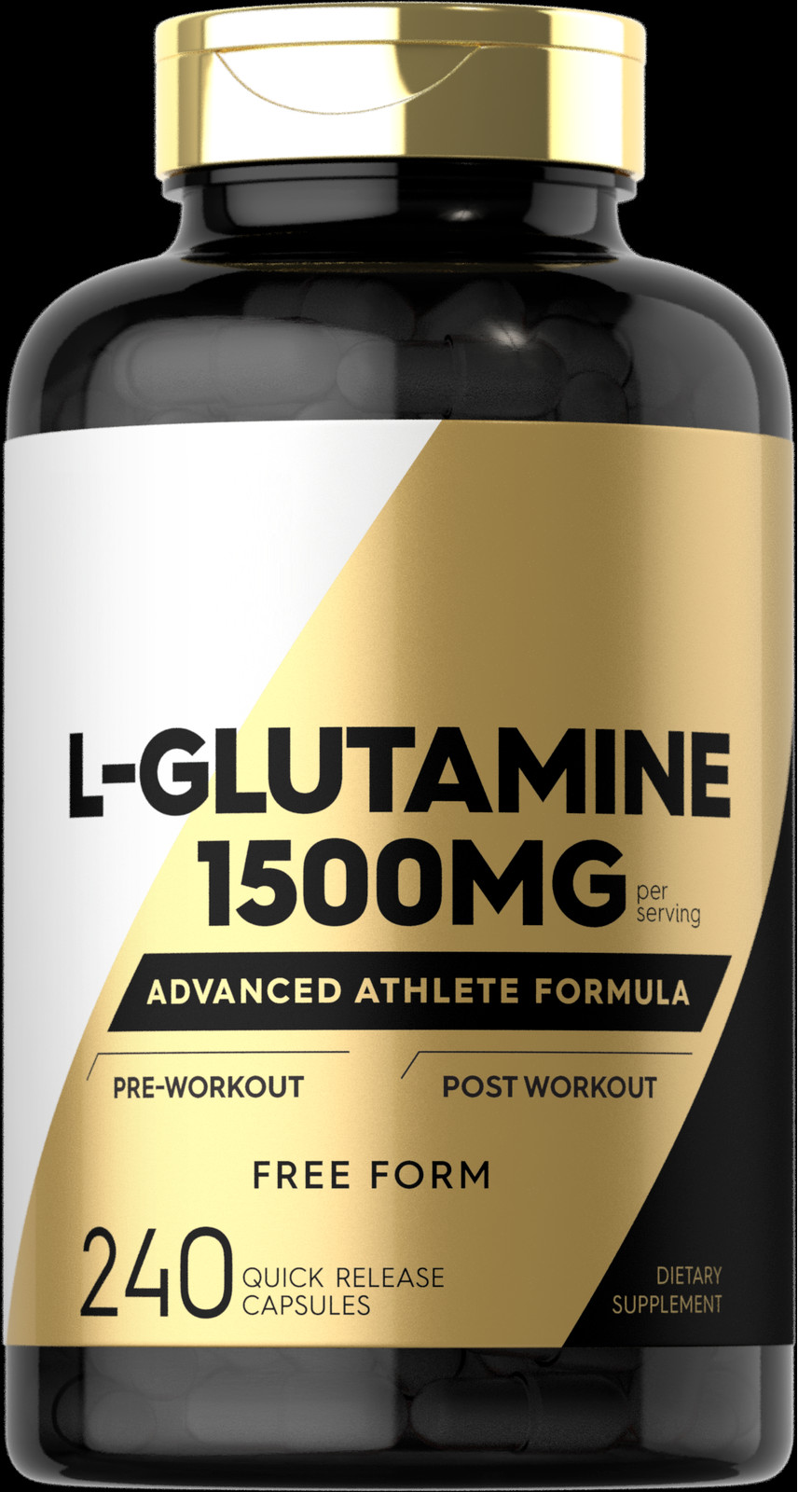 L Glutamine 1500mg 240Caps Non-GMO/Gluten Free/No Preservatives Amino Acid