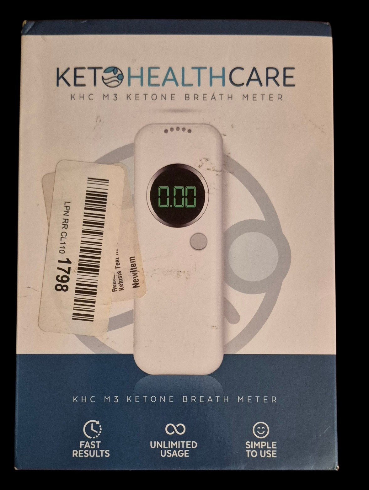 KetoHealthcare KHC M3 Ketone Breath Meter Digital Breathalyzer White
