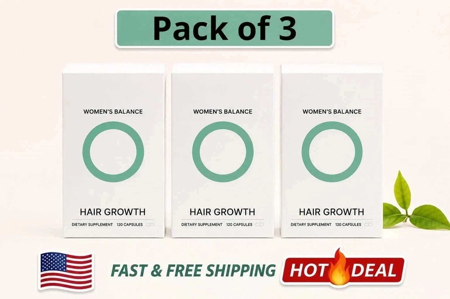 Pack of 3 Women’s Balance capsules – 3 month supply Ages 45 and Up-Free Shipping