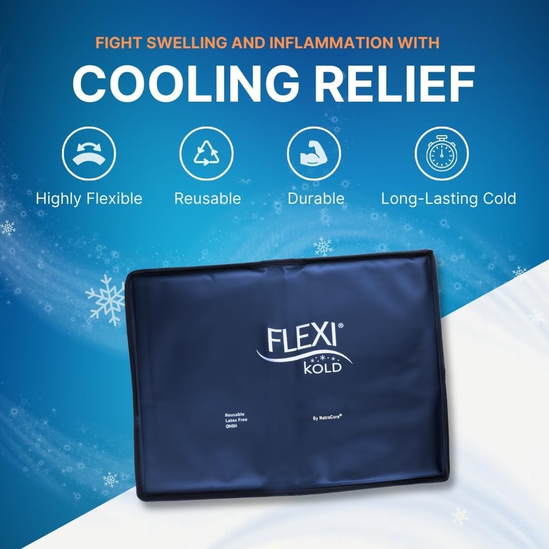 Large 10.5″ x 14.5″ FlexiKold Gel Ice Pack – Ultimate Cold Therapy for Injuries