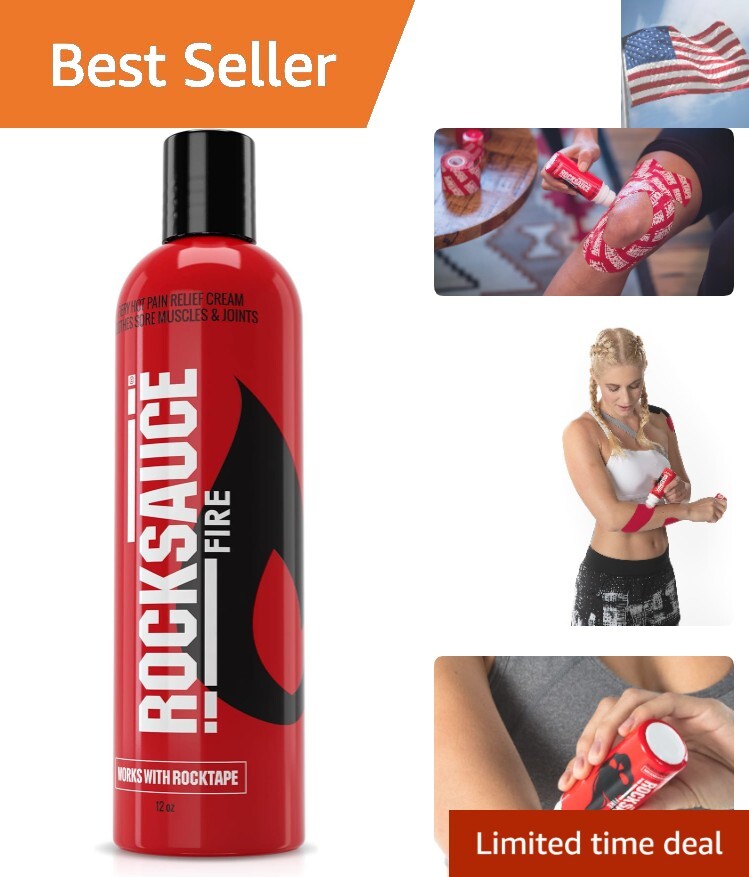 RockSauce Fire Hot Muscle Relief Cream with Capsaicin, 12 Ounce Bottle
