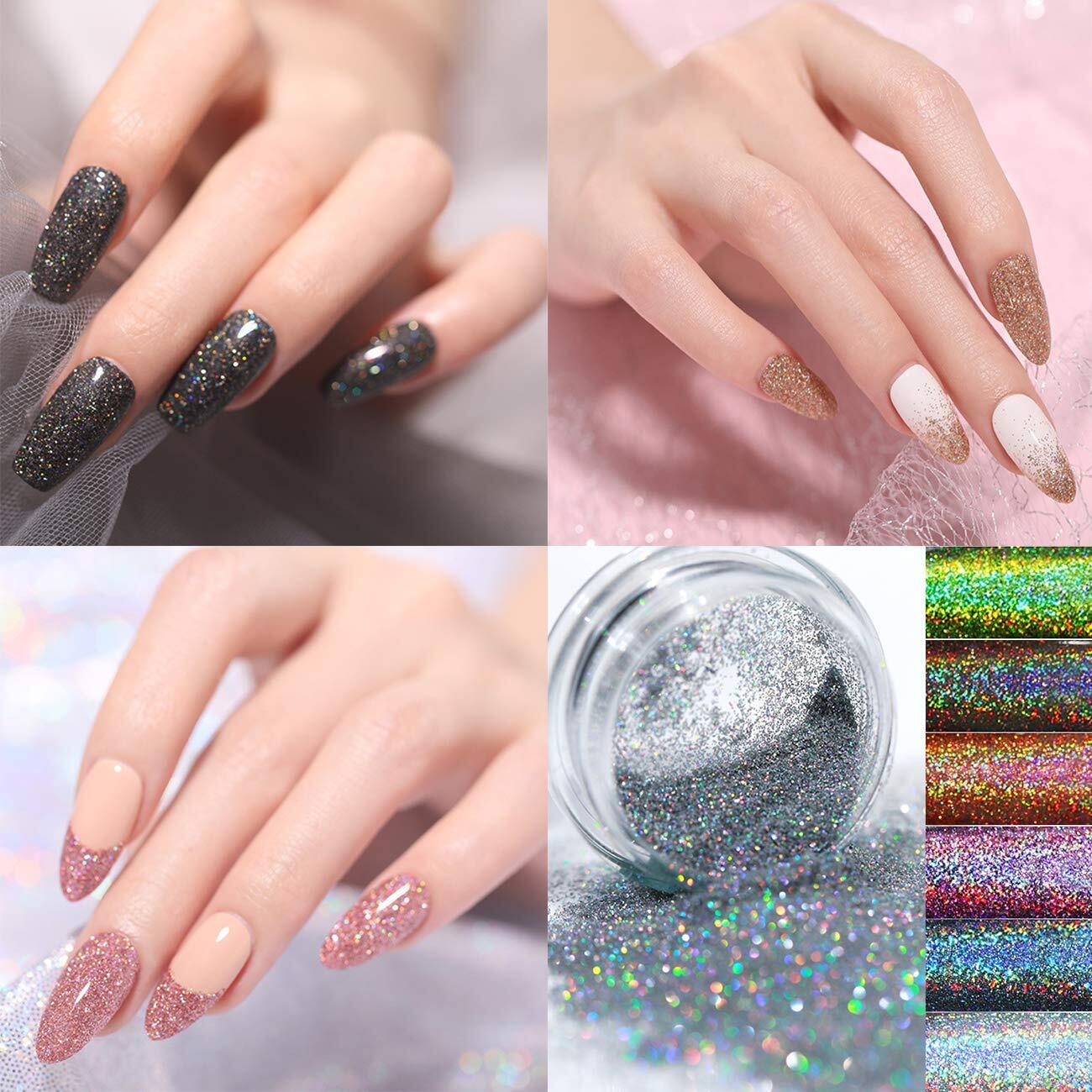 Acrylic Nail Kit Acrylic Powder Glitter Nail Art Manicure Tool Tips Brush Set US