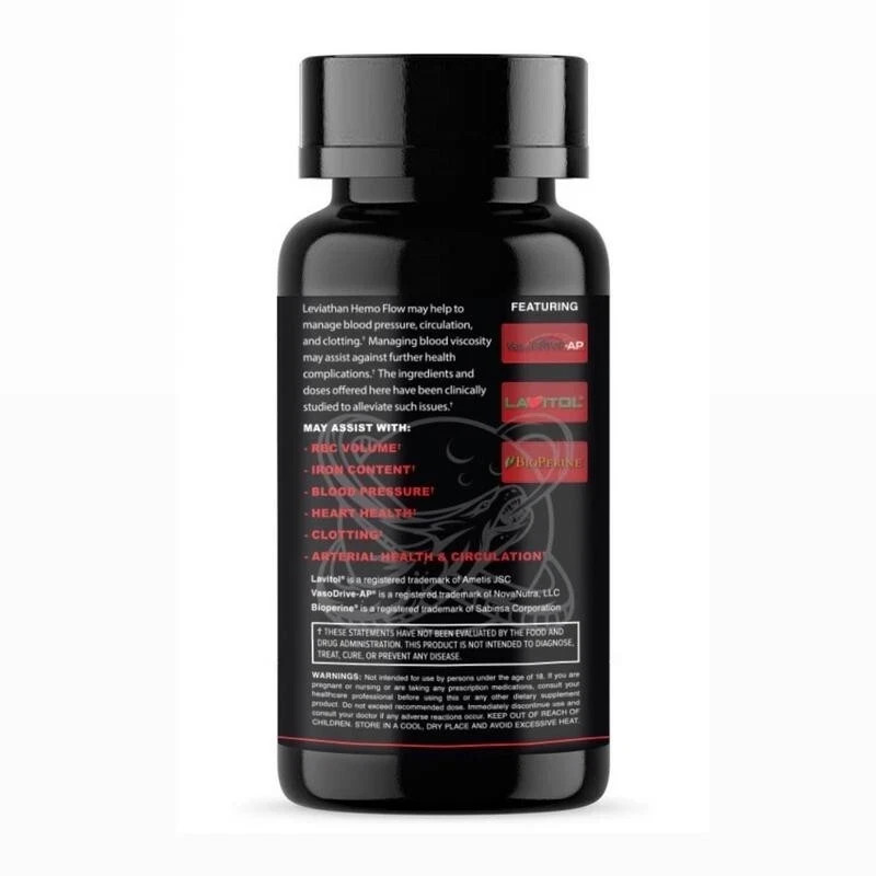 3pcs Leviathan Nutrition Hemo Flow Supplement with Nattokinase for Nitric Oxide