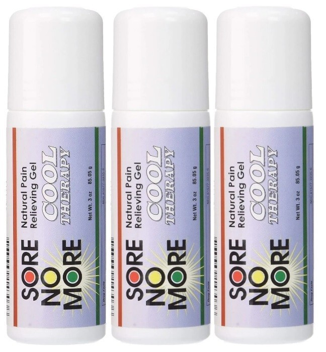 Sore No More Cool Therapy Pain Relief Arthritis 3oz Roll-on ~ 3 PACK