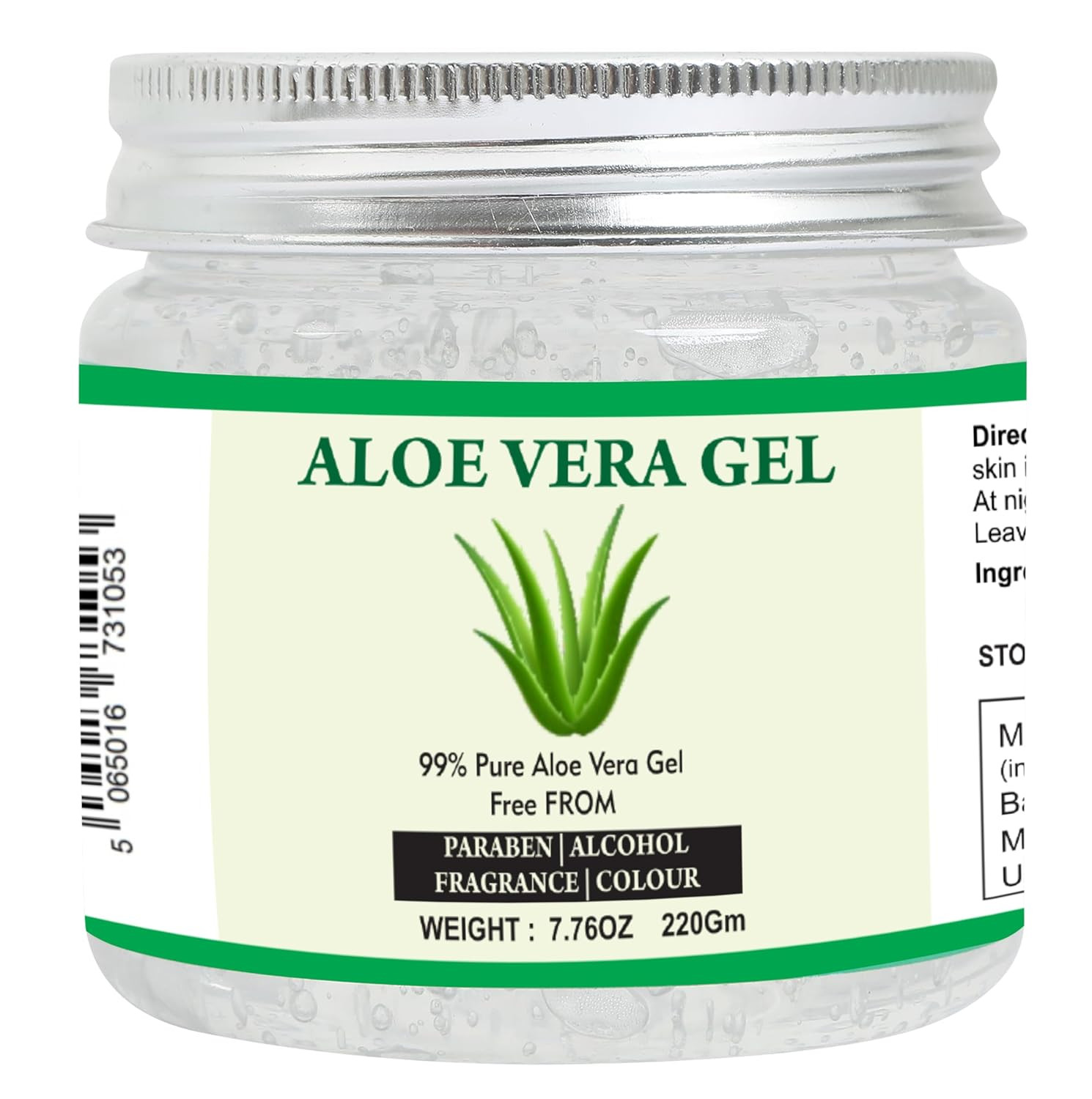 Aloe Vera Gel | 100% Pure Natural Aloe Gel | For Moisturizing Face Skin & Hair