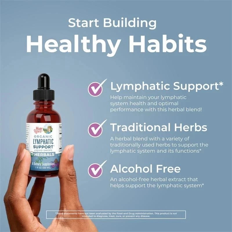 NEW LUXRY Mary Ruth’s Organic Lymphatic Support Liquid Extract,Alcohol Free,30mL