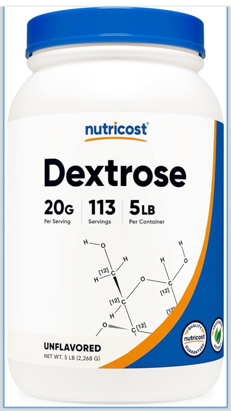 Nutricost Dextrose Powder 5 LBS, Non-GMO, Gluten Free