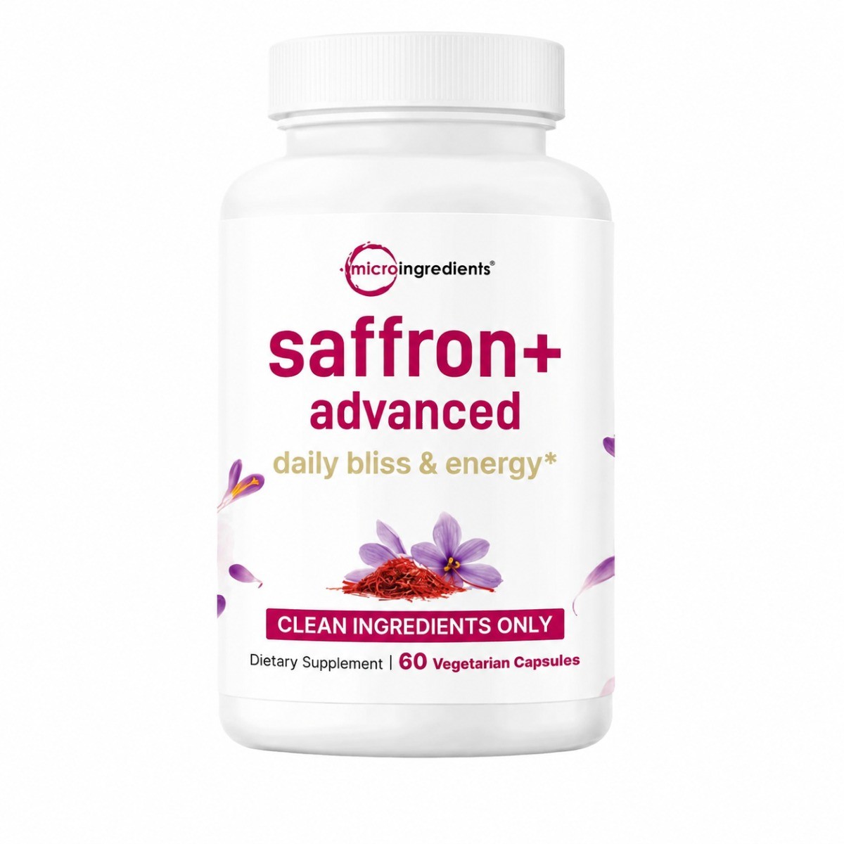 10-in-1 Saffron+ Supplement, Mood & Energy Support Non-GMO 60 Count