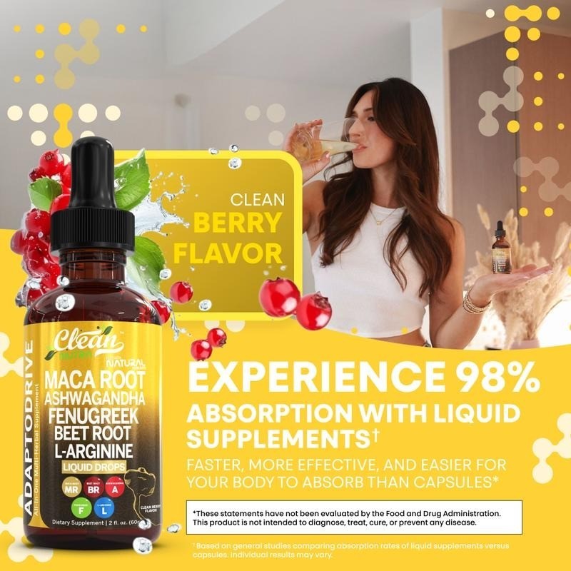 Vegan Organic Maca Liquid Drops Multi Herbal Daily Body Wellness Supplement