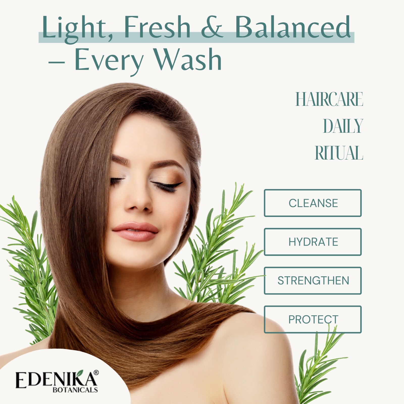 Edenika Rosemary Shampoo & Conditioner Set – Detoxifying, Nourishing Hair Care