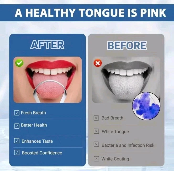 Reusable Portable Stainless Steel Tongue Scraper for Fresh Breath