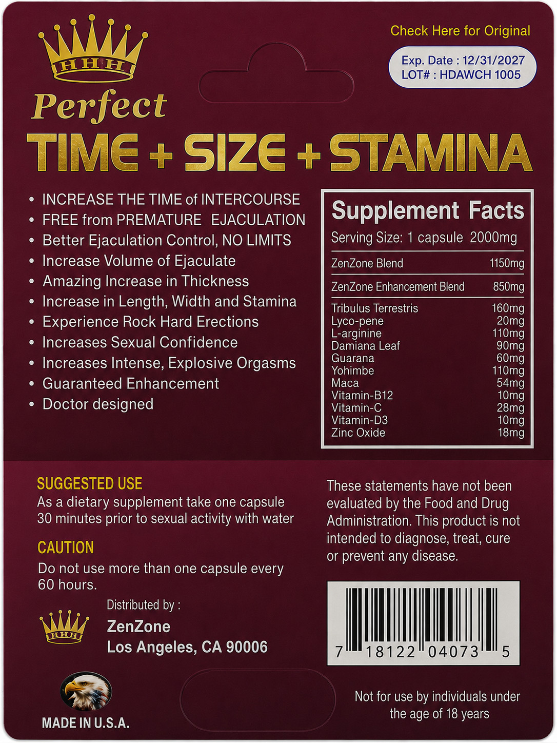 ZenZone Extreme 5000K Male 24 Pills
