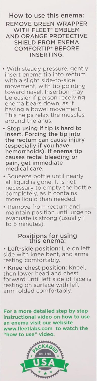 Fleet Laxative Saline Enema, Constipation Relief for Adults, Fast-Acting Prefill