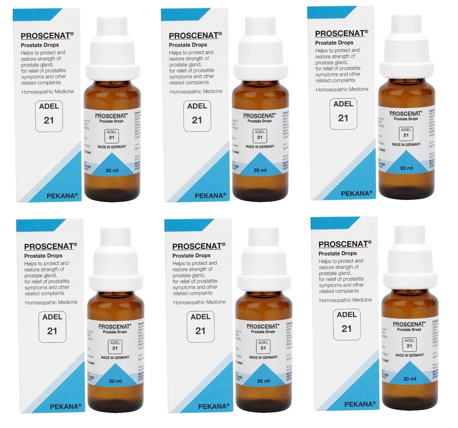ADEL 21 Prostate Drops Pack of 6 Natural Homeopathic Remedy for Urinary Support