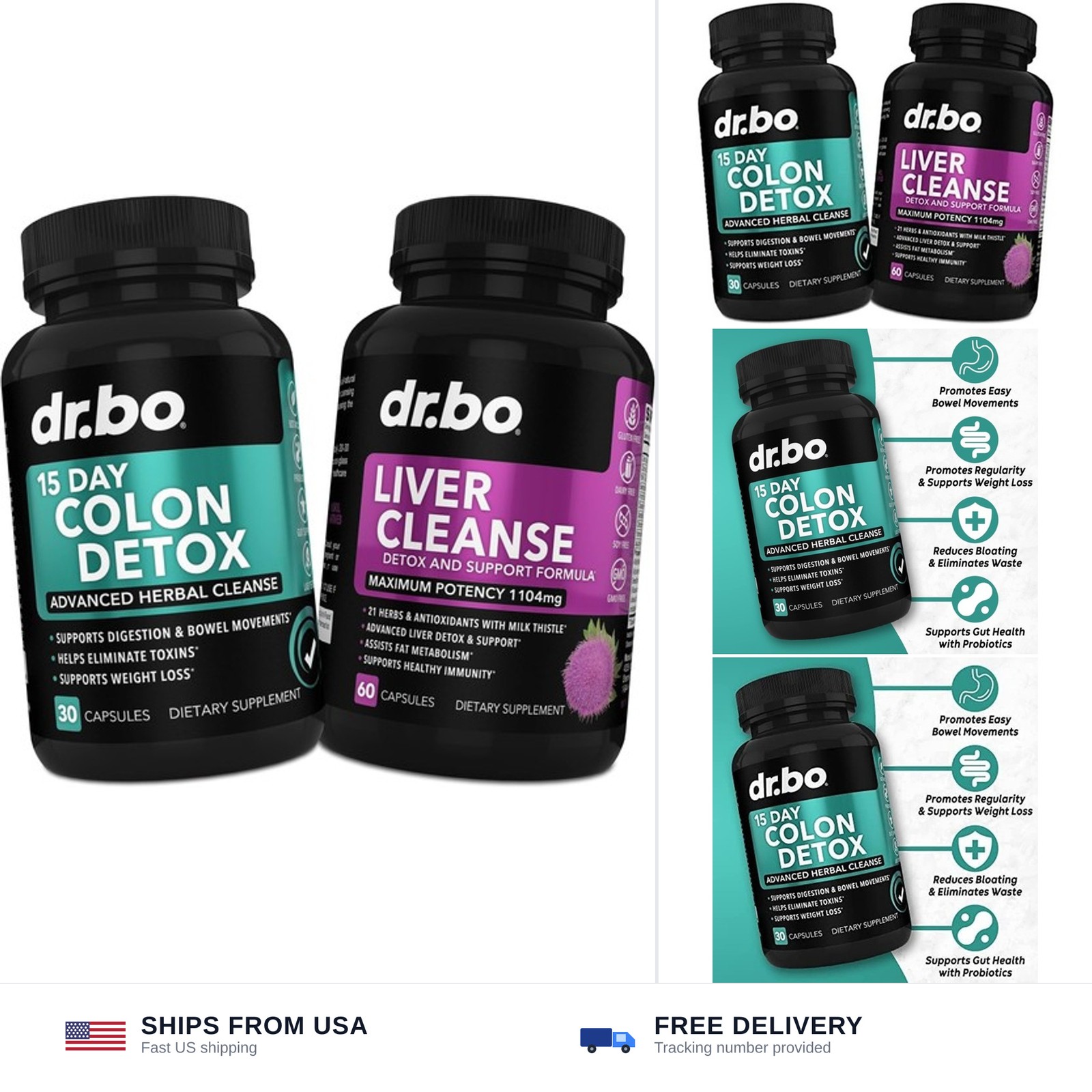 Colon & Liver Cleanse Detox Support Supplement – 15 Day Intestinal Cleanse Pi…
