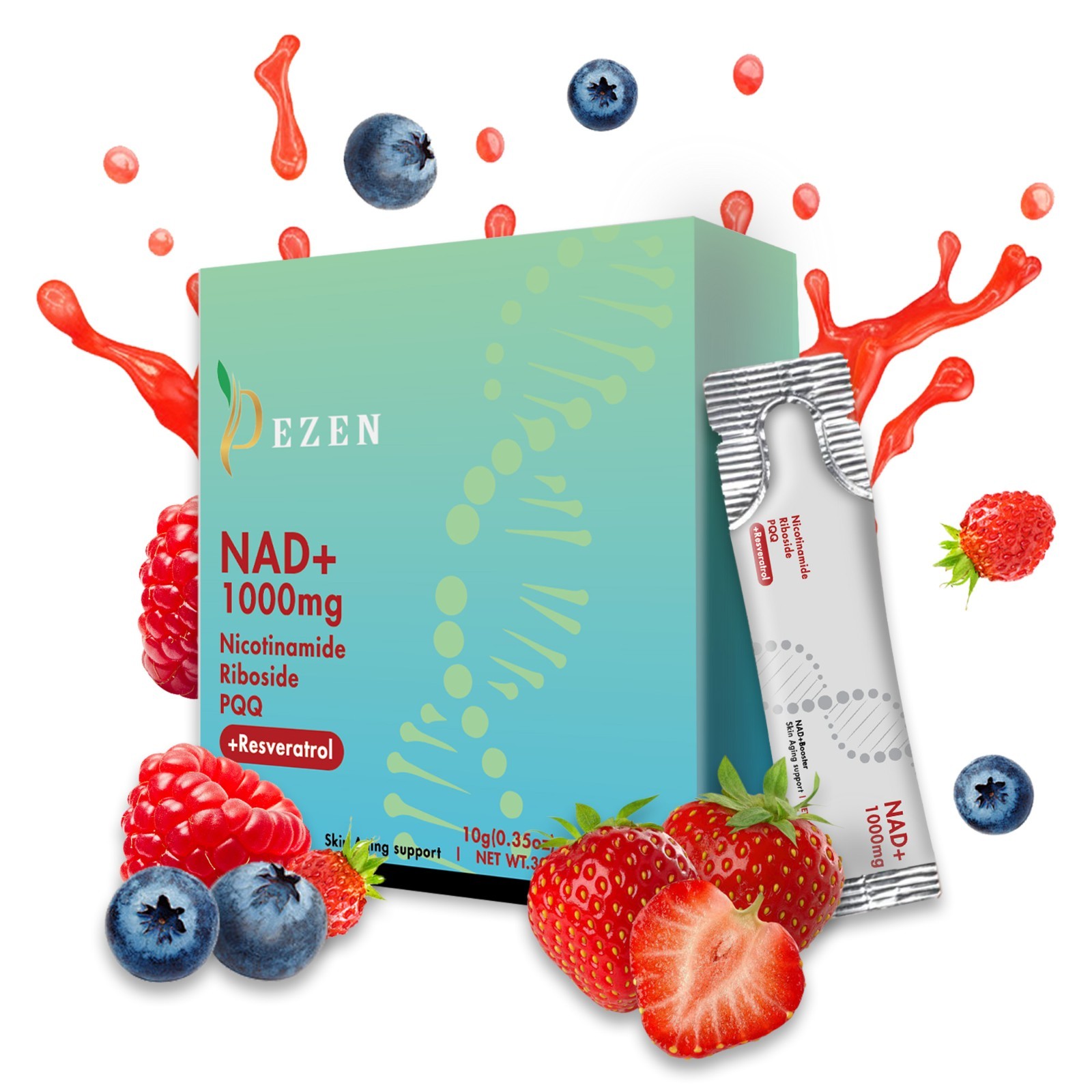 DEZEN NAD+ Liquid Drink Mix Supplement, Liposomal Nicotinamide Riboside