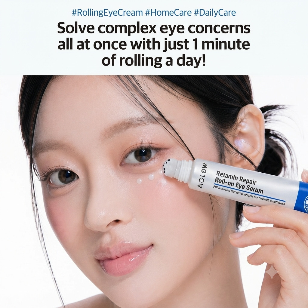AGLOW Retamin Roll-on Eye Serum 30ml Dark Circle Wrinkle Reduction K-Skincare