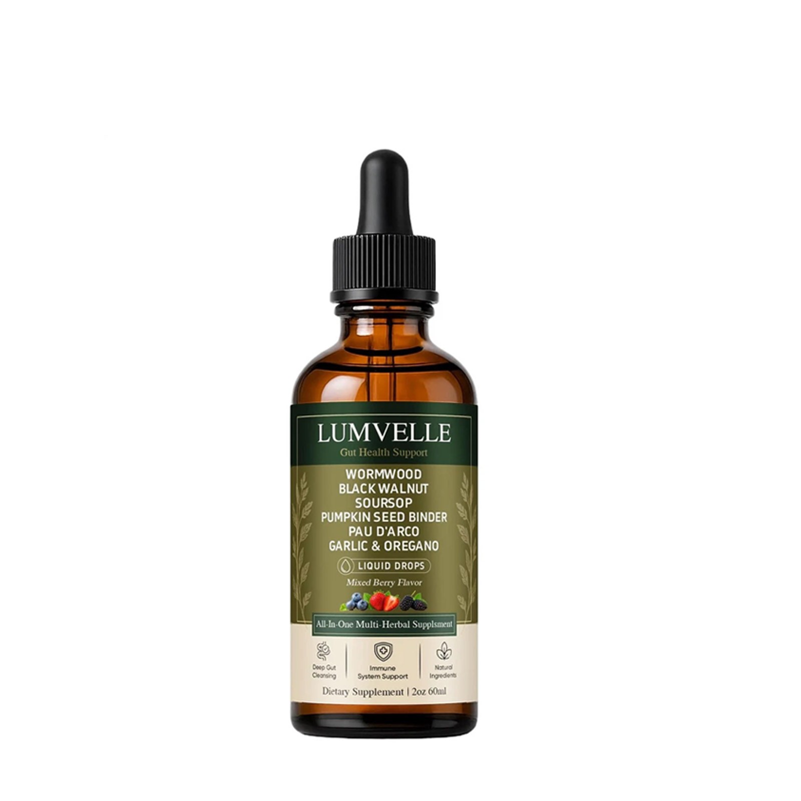 Wild Harvested Wormwood Herbal Liquid Botanical Supplement Drops 60ml