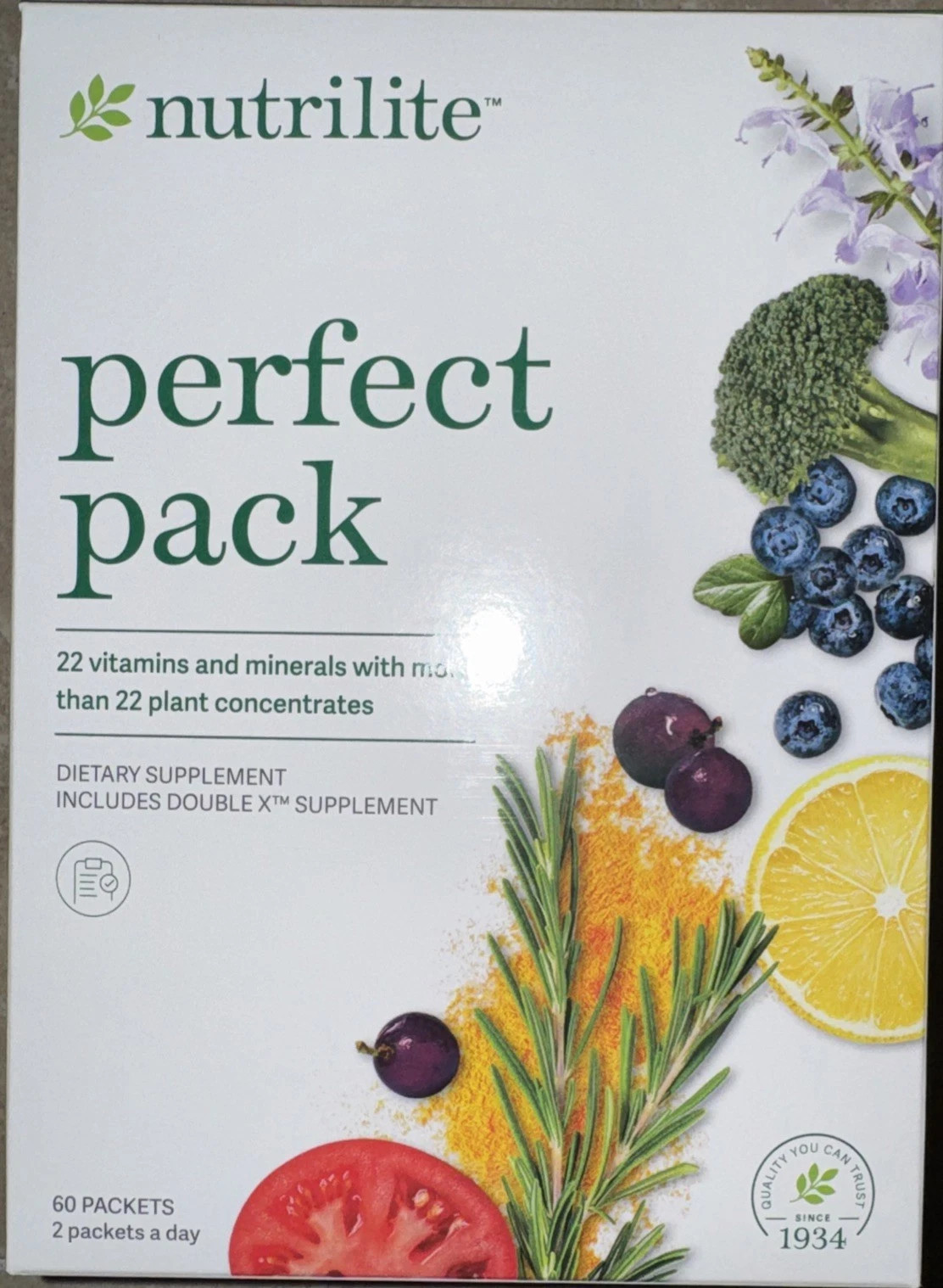 AMWAY NUTRILITE Perfect Pack 60 Packets Exp 12/2026 – New in Box!