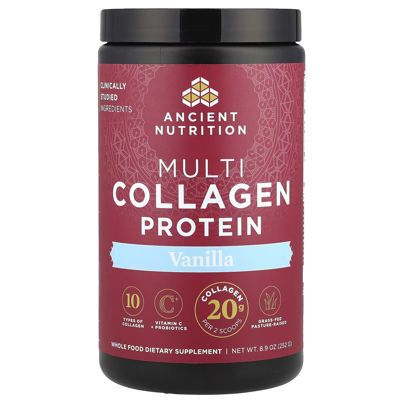 2 X Ancient Nutrition, Multi Collagen Protein, Vanilla, 8.9 oz (252 g)
