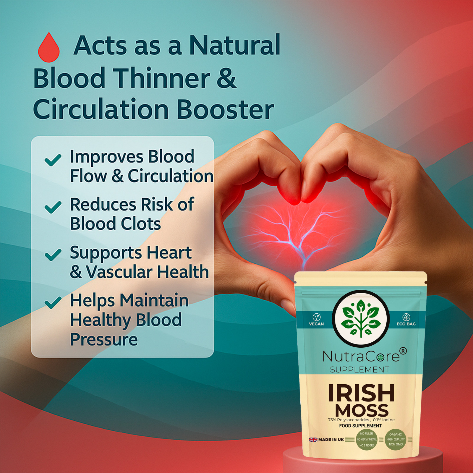 Irish Moss Capsule 5500mg (75% Polysaccharides, 0.1% Iodine)-100%Natural-180Caps