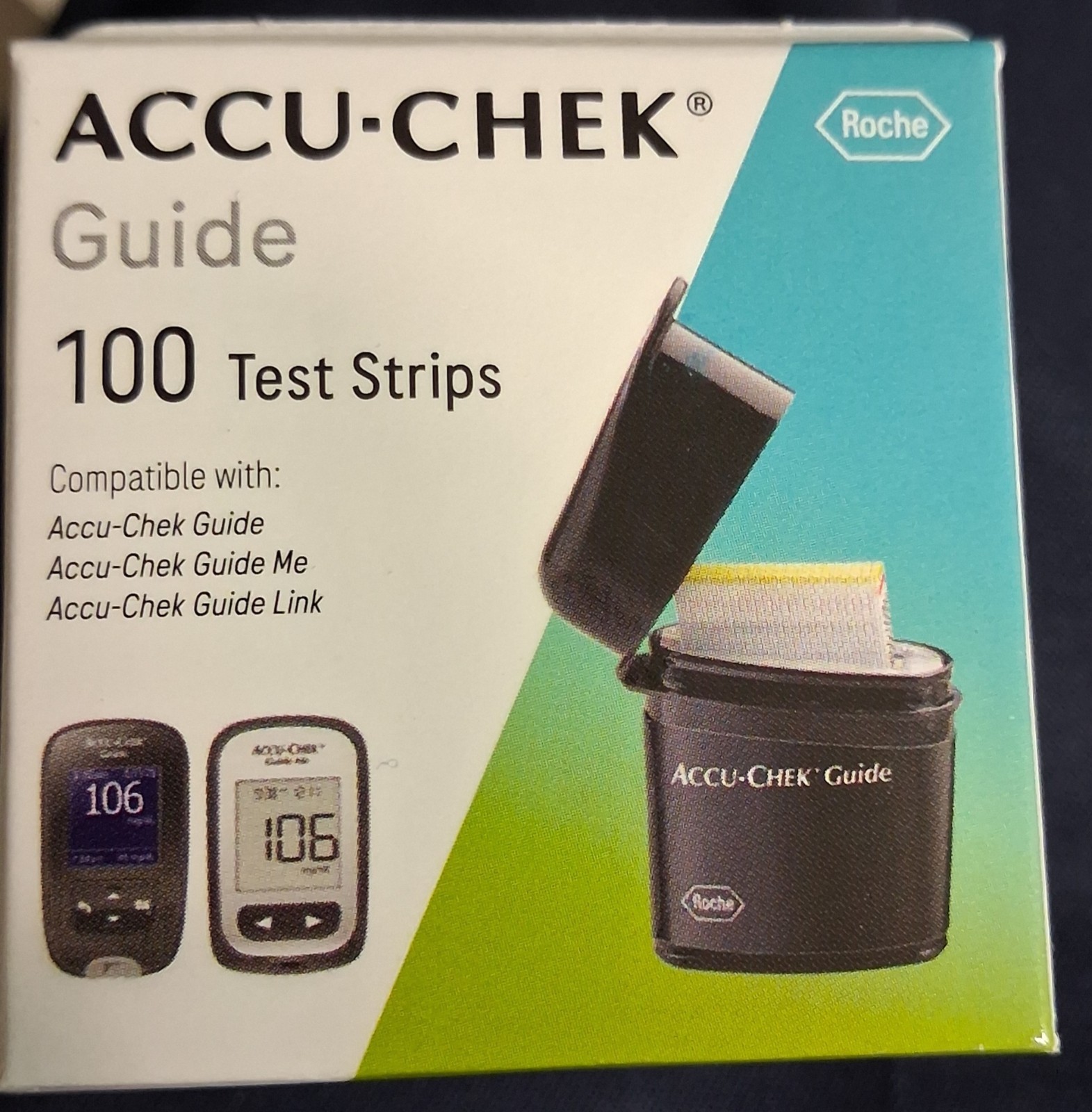 NEW Accu-Chek Guide (100 Ct) Test Strips (Exp 10/28/2028)