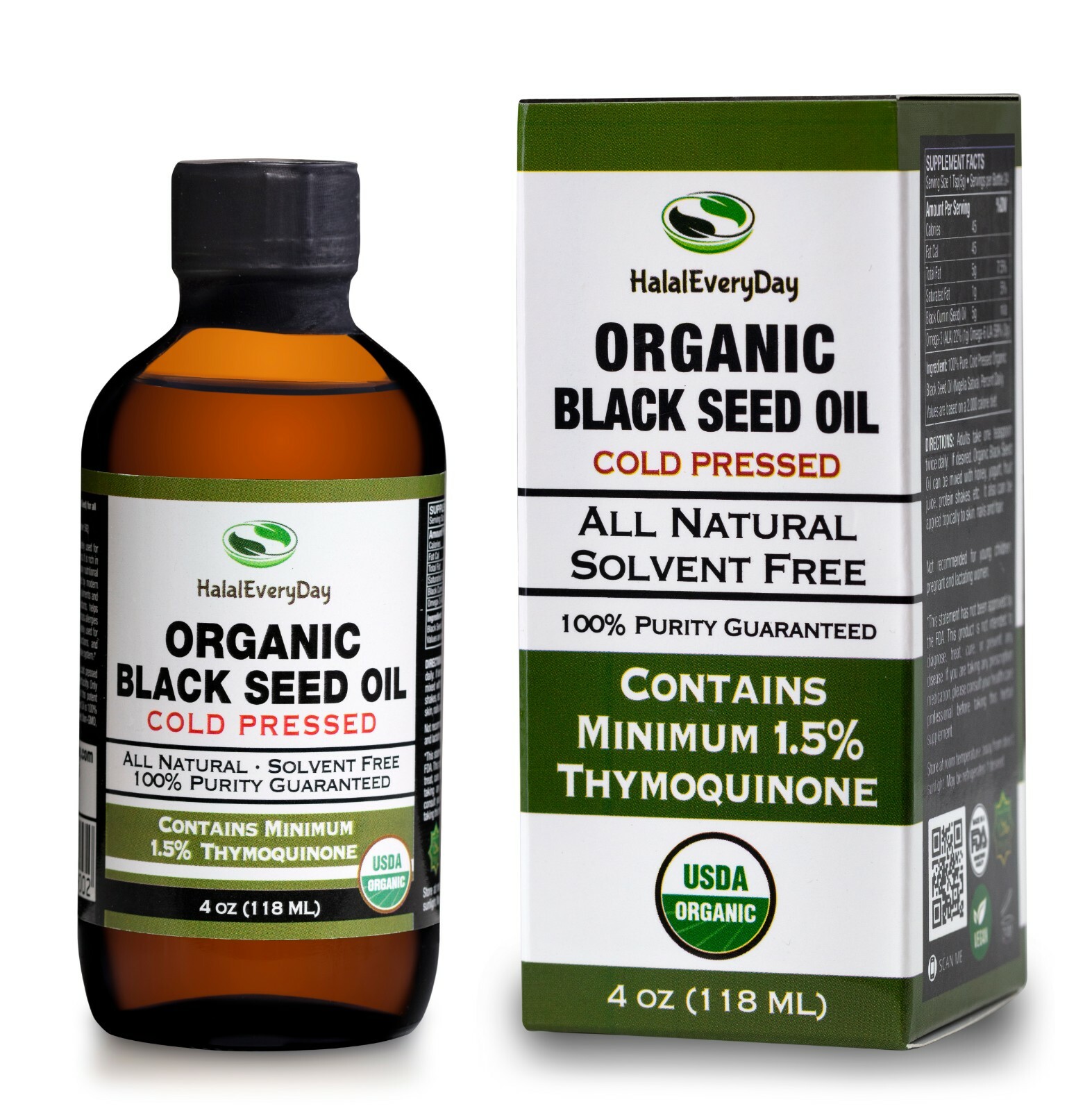 Organic Black Seed Oil – 100% Pure Cold Pressed Cumin Nigella Sativa Fresh Bulk
