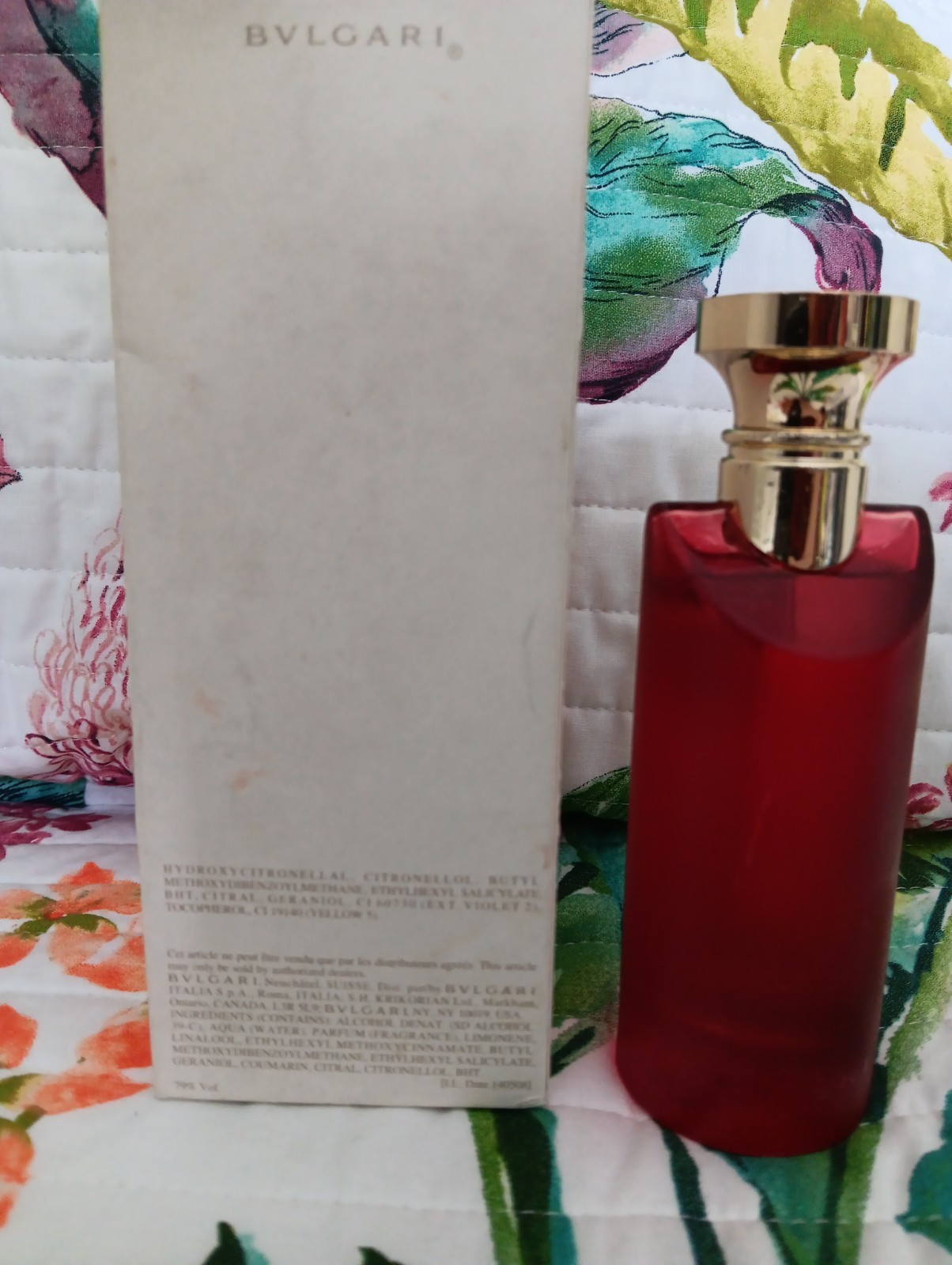 BVLGARI 2.5 fl oz au the ROUGE Eau De Cologne Spray Italy