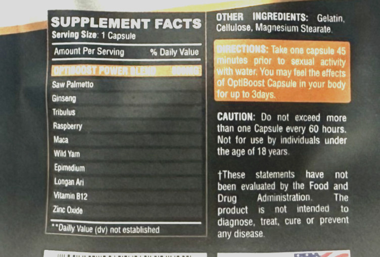OptiBoost Fast Acting Male Performance Enhancement 16 pills