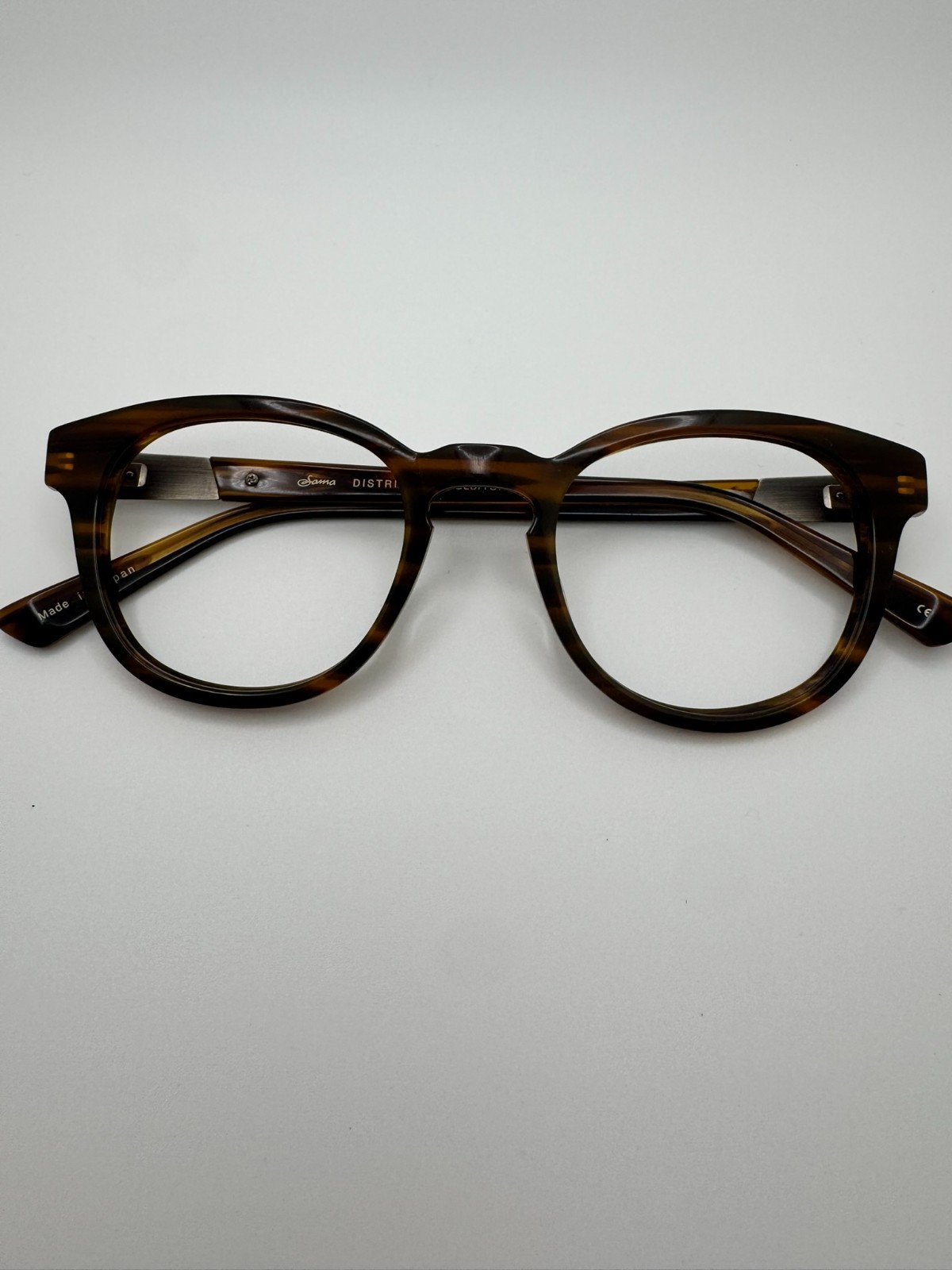 Authentic Sama District 6 Gold/Tort Round Glasses Made in Japan Handmade Acetate