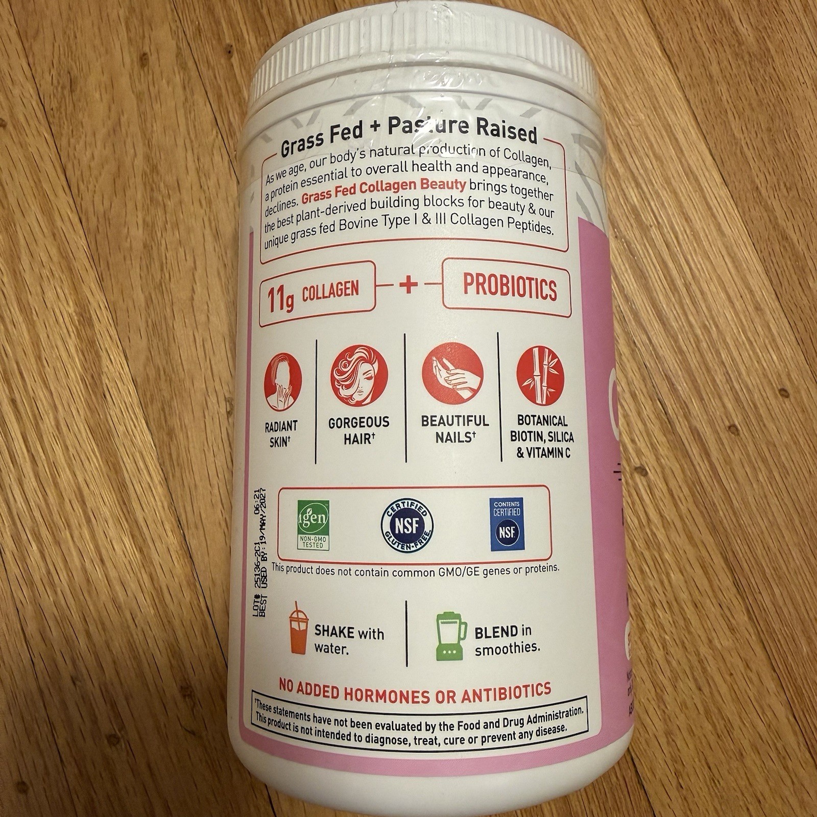 Garden of Life Grass Fed Collagen Beauty Strawberry Lemonade Flavor 9.52 Oz