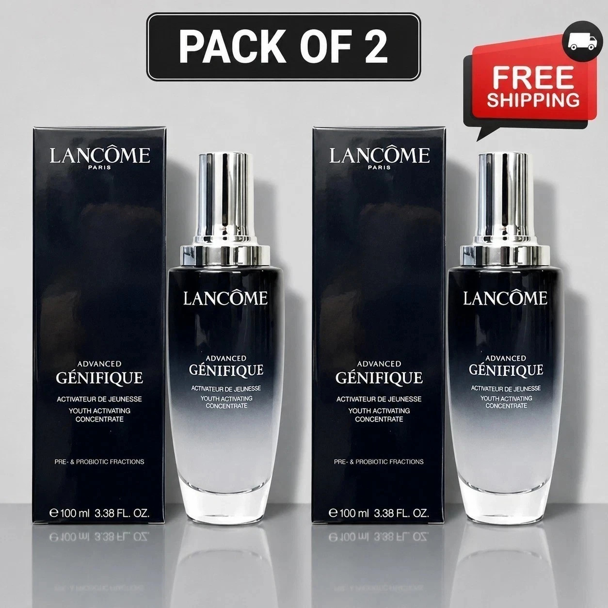 2x Lancome Advanced Genifique Youth Activating Concentrate 3.38oz /100ml New