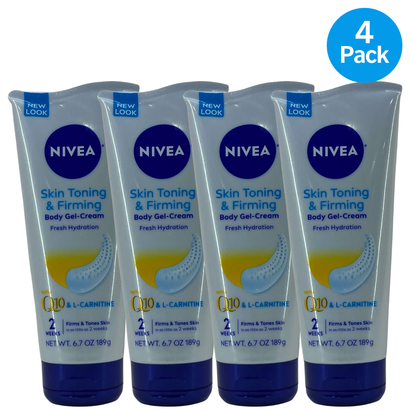 NIVEA Skin Toning & Firming Body Gel-Cream Fresh Hydration 6.7 oz 4 Pack New