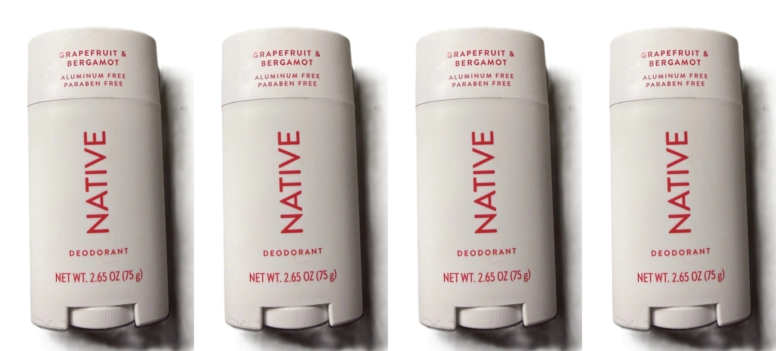 Native Grapefruit & Bergamot Aluminum Free Deodorant 4 Pack 2.65 oz