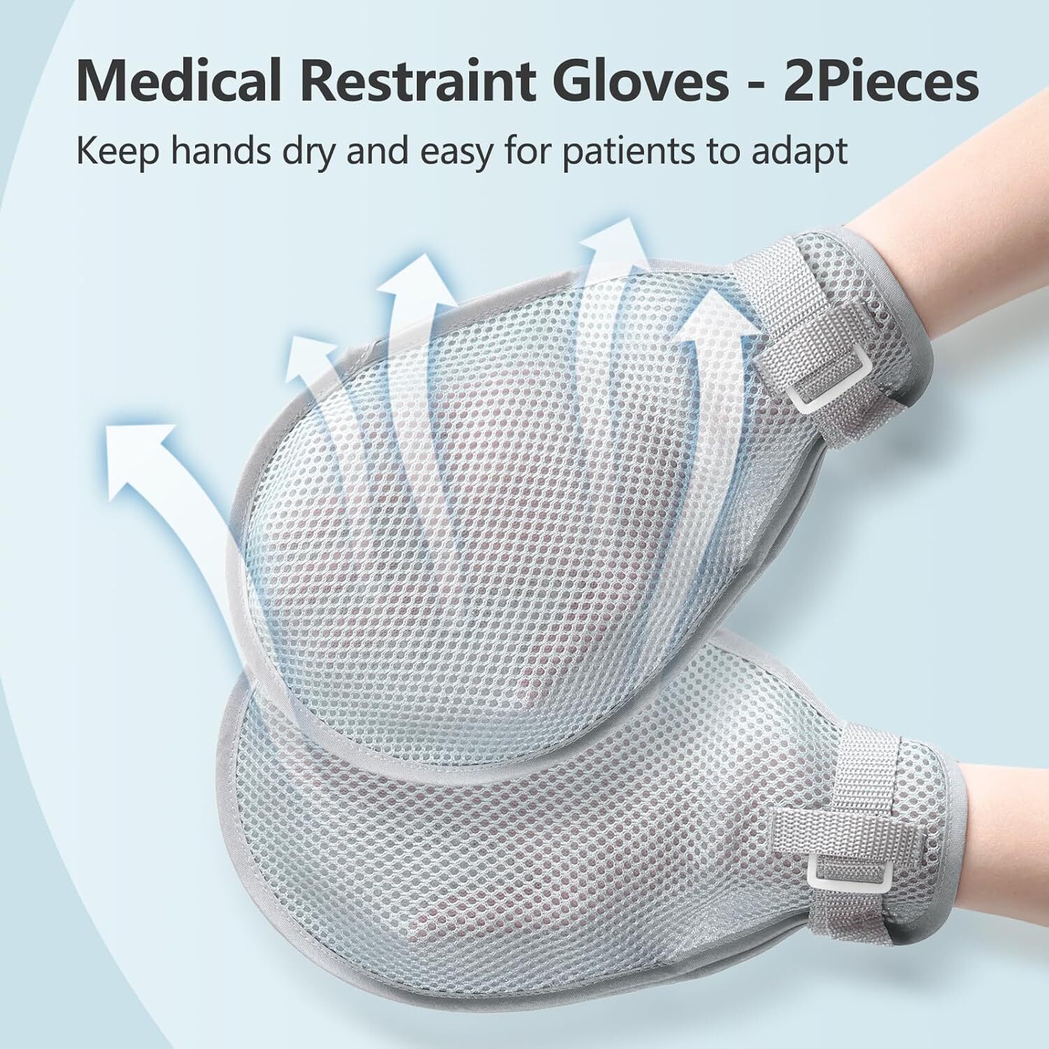 2 Pcs Restraint Gloves for Dementia Patients Elderly Care Autistic Child Safety