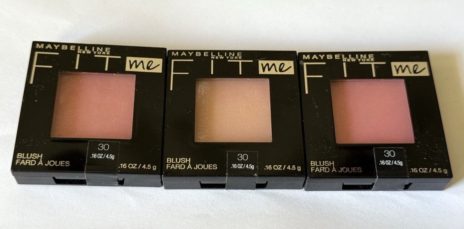 Maybelline New York Fit Me Blush #30 Rose .16 0z. Lot of 3 New and Sealed
