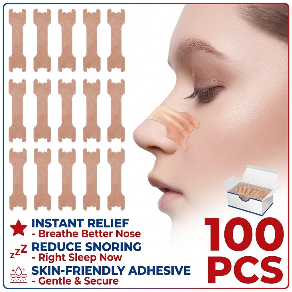 NASAL STRIPS Breathe Nose Better Reduce Snoring Right Sleep Now Apnea Adhesive