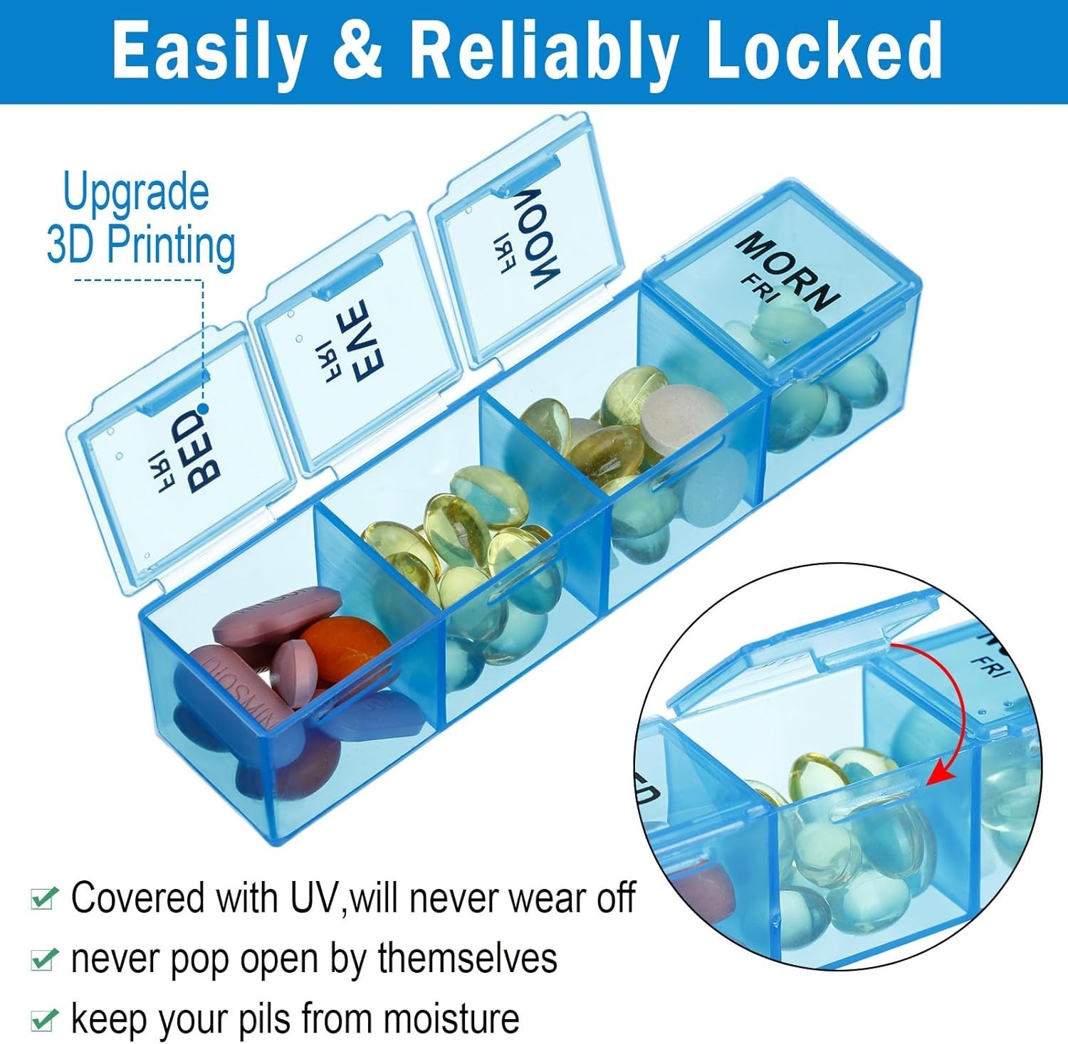 2 Pack XL Large Weekly Pill Organizer 4 Times a Day Monthly Pill Organizer La…