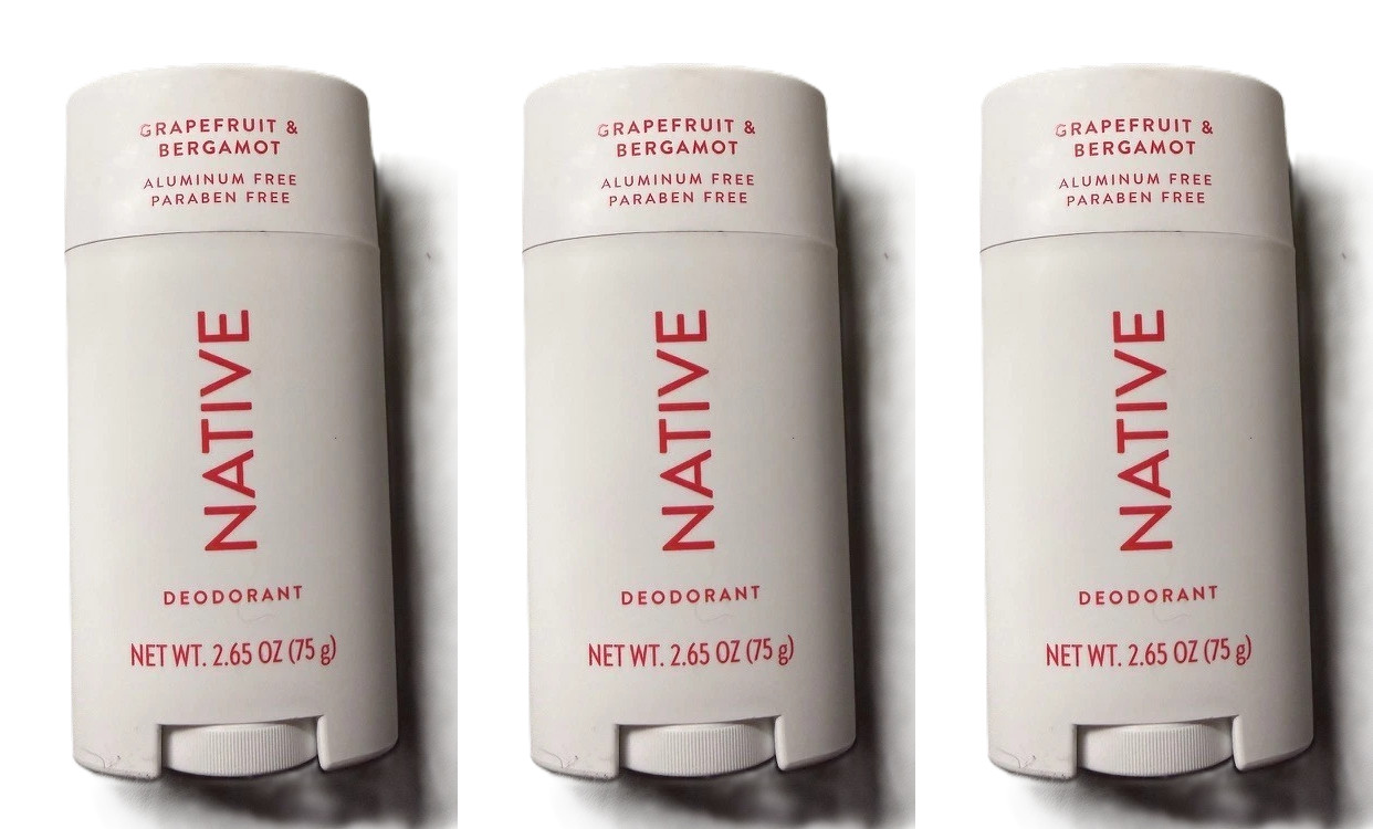 Native Grapefruit & Bergamot Aluminum Free Deodorant 3 Pack 2.65 oz