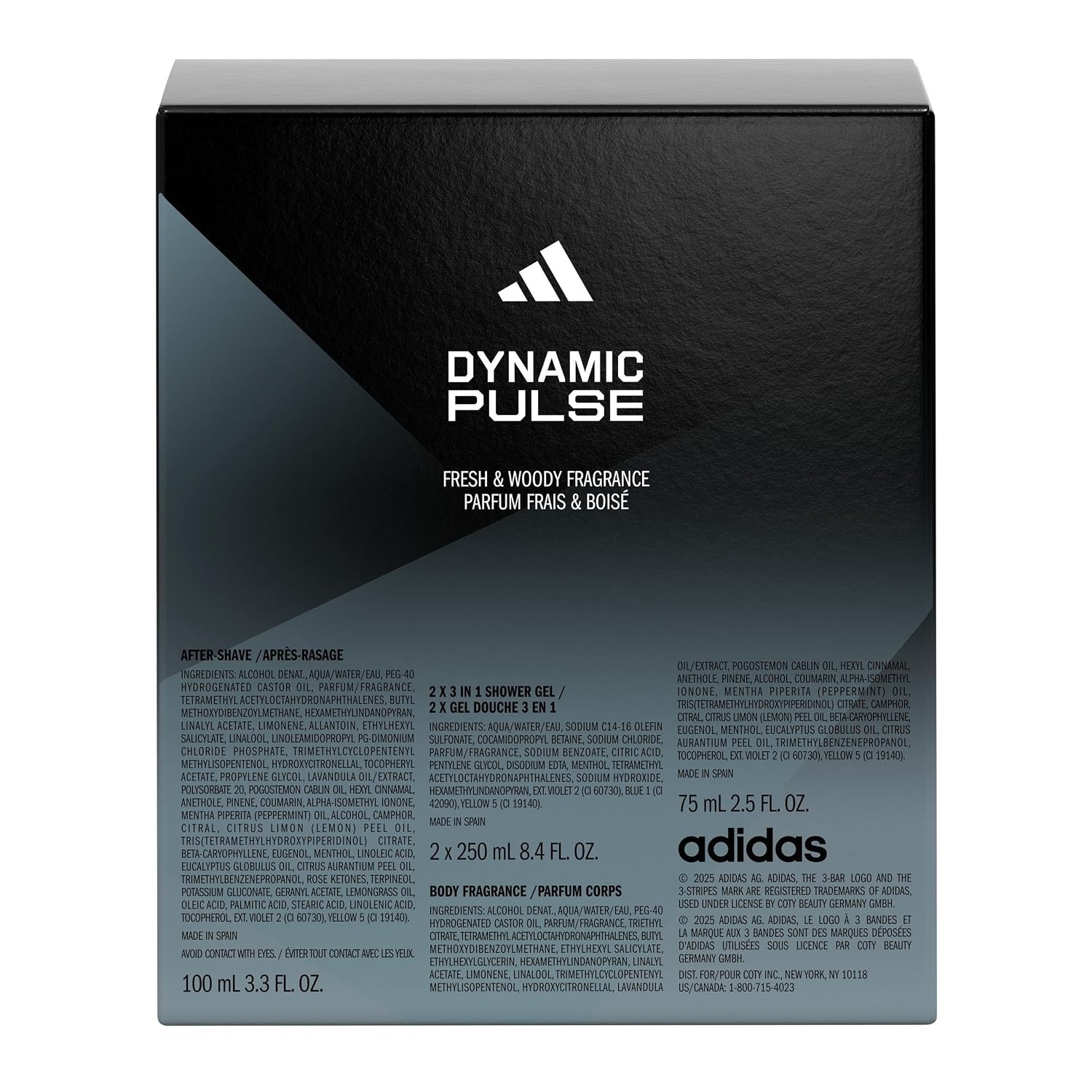 Adidas Dynamic Pulse Aftershave Giftset – 1.6 fl oz EDT + 2.5 fl oz + 8.4 fl oz