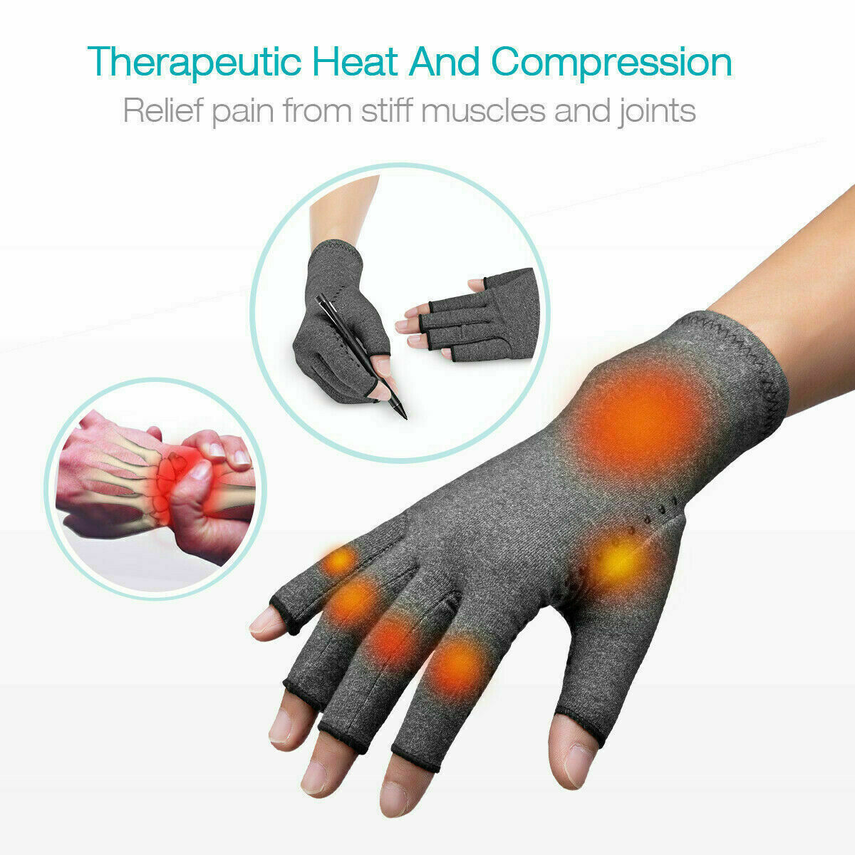 1 PAIR Copper Arthritis Compression Gloves Hand Support Joint Pain Relief USA