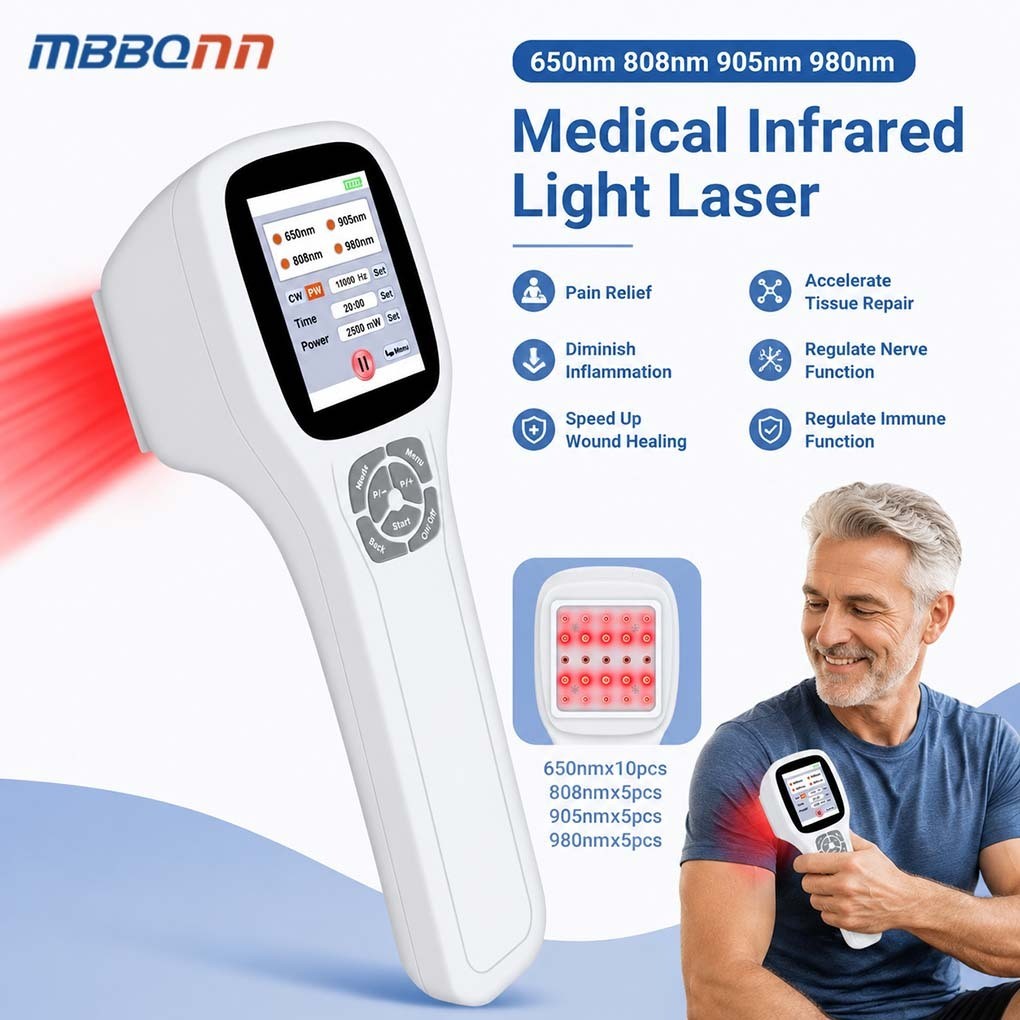 25 Diodes Cold Laser Therapy Device 650nm 808nm 905nm 980nm for Pain Relief Home