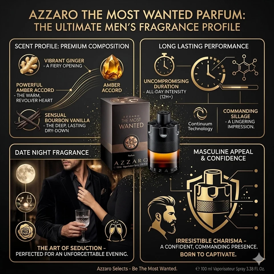 Azzaro The Most Wanted 3.38 oz Parfum Cologne for Men New In Box